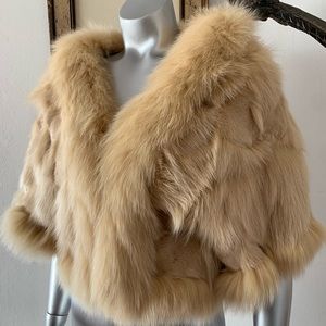 Real Fox and Mink Fur Shrug